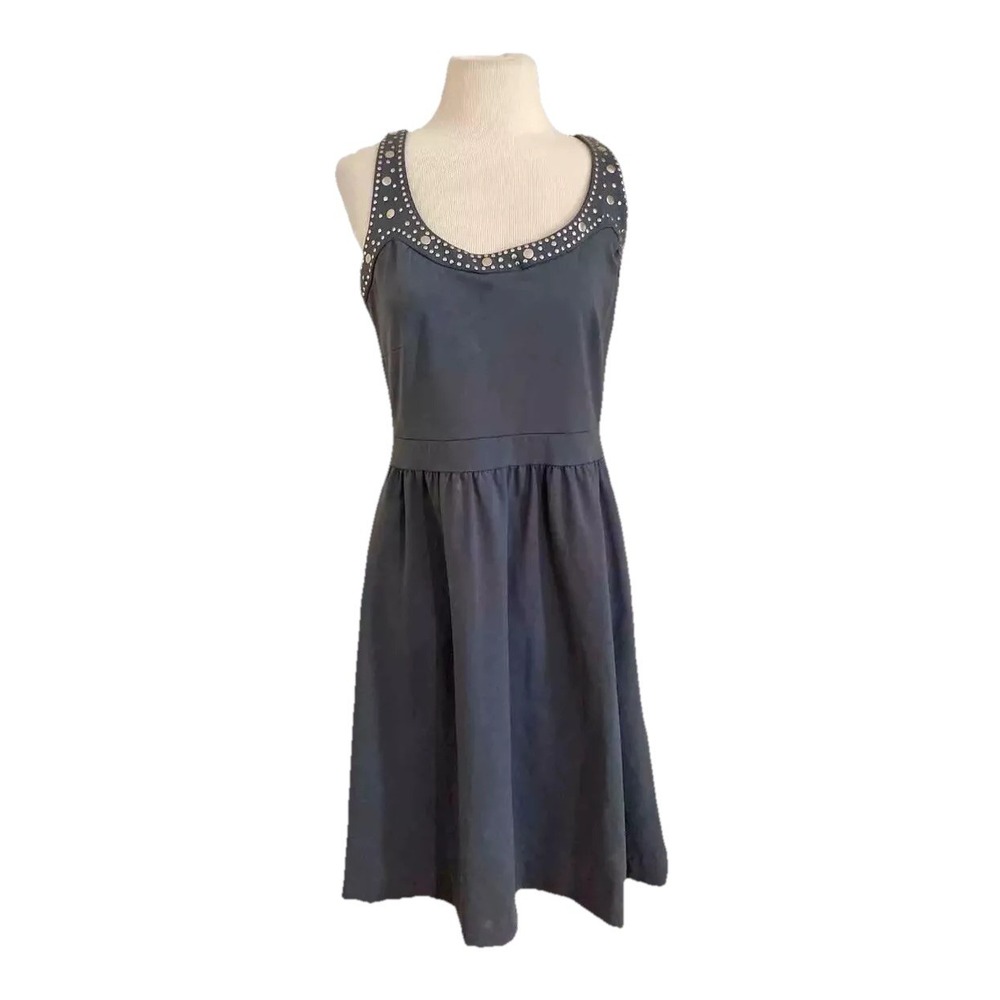 CYNTHIA ROWLEY Dress Size Medium Gray Tank Sleeveless‎ Studs Cottagecore